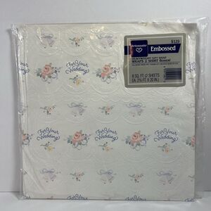 Vintage - Embossed Ambassador Floral Wedding Gift Wrap - NIP - VTG